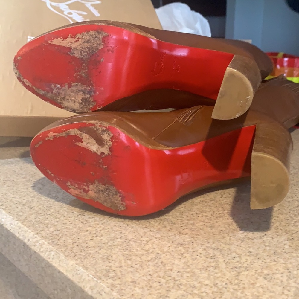 Christian Louboutin Calfskin Brosse Mirabelle 120 Tall Boots rare find! - Picture 3 of 6